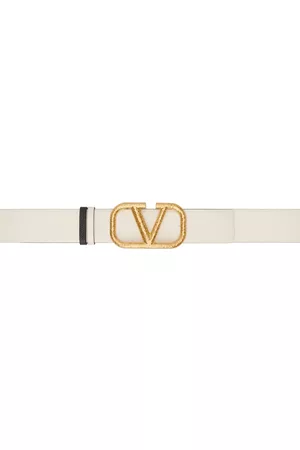 VALENTINO GARAVANI Reversible Off-White & Black VLogo Belt