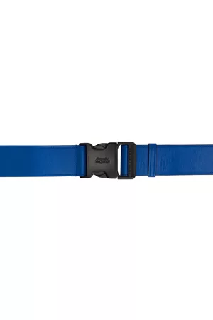 Alexander McQueen Men Belts - Blue Tuck Buckle Belt