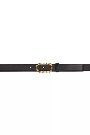 VERSACE Men Belts - Black Logo Belt