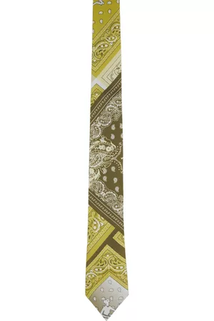 Thebe Magugu Men Neckties - Khaki Bandana Print Neck Tie