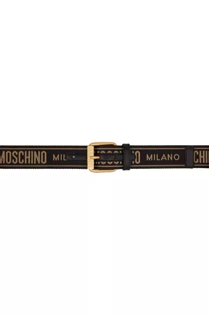 Moschino Men Belts - Black & Gold Fantasy Print Belt