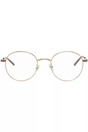 Gucci Men Sunglasses - Gold Oval Glasses