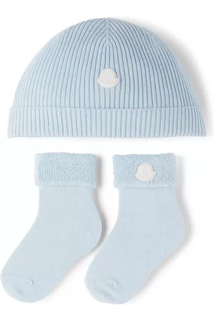 Moncler Baby Blue Beanie & Socks Set
