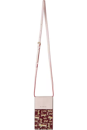 Marni Phones Cases - Pink & Burgundy Leather Phone Pouch
