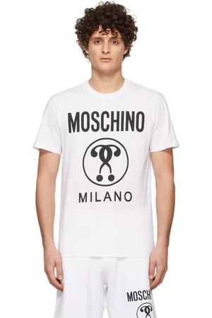 Moschino Men T-Shirts - White Double Question Mark T-Shirt