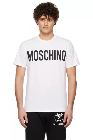 Moschino Men T-Shirts - White Logo Print T-Shirt