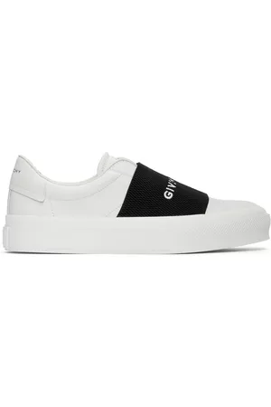 Givenchy Men Flat Shoes - White & Black City Court Slip-On Sneaker