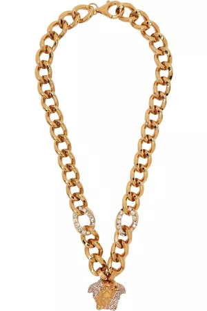 VERSACE Gold & Crystal Palazzo Dia Chain Necklace