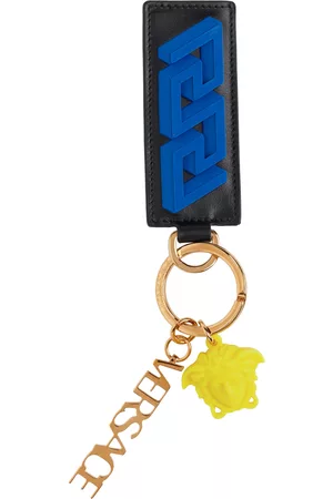 VERSACE Men Keychains - Blue & Black 'La Greca' Keychain