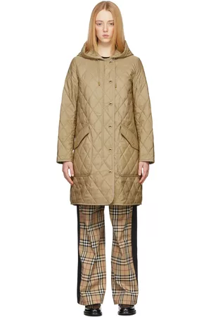 Burberry Beige Quilted Roxby Coat