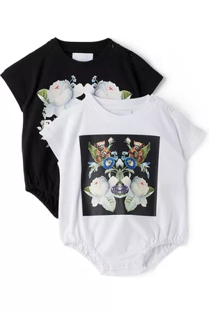 Burberry Baby Two-Pack & Black Floral Bodysuit Set
