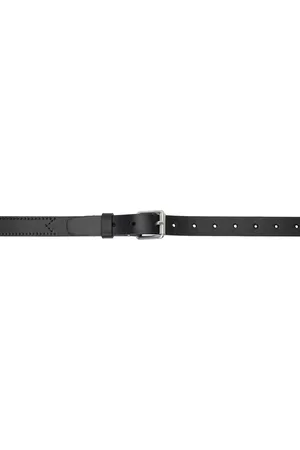 LEMAIRE Men Belts - Black Leather Reversed Thin Belt