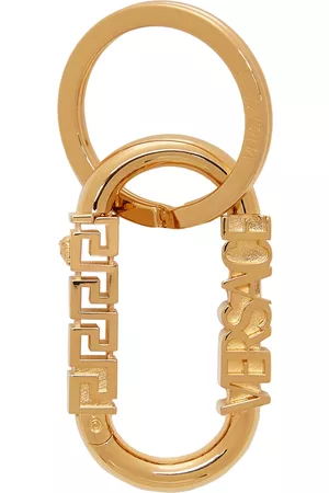 VERSACE Gold Greca Logo Keychain