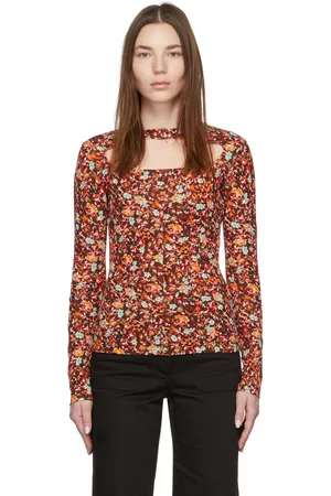 Victoria Beckham Women Blouses - Brown Floral Cut-Out Blouse