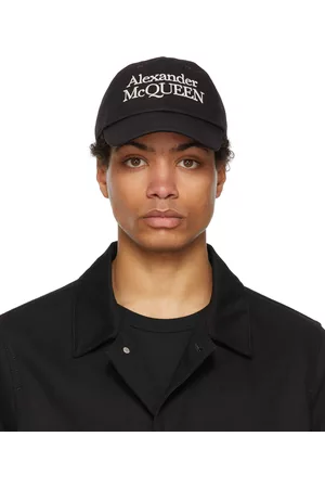 Alexander McQueen Men Caps - Black Signature Baseball Cap