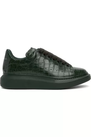 Alexander McQueen Men Sneakers - Green Croc Oversized Sneakers