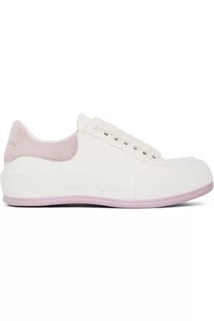Alexander McQueen Women Casual Shoes - White & Purple Deck Lace Plimsoll Sneakers