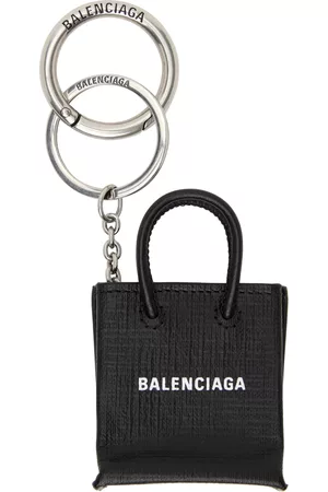 Balenciaga Women Keychains - Black Mini Shopping Keyring