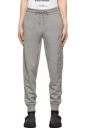 Moncler Men Sweats - Grey Embroidered Lounge Pants