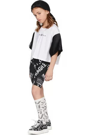 MM6 Maison Margiela Kids White & Black Contrast Sleeve T-Shirt