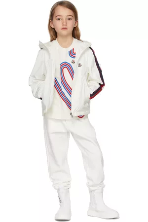 Moncler Enfant T-shirts - Kids White Rubberized Print T-Shirt