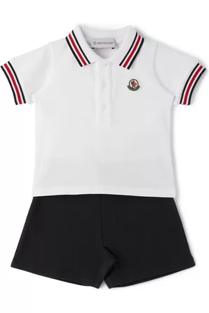 Moncler Baby White & Navy Polo & Shorts Set