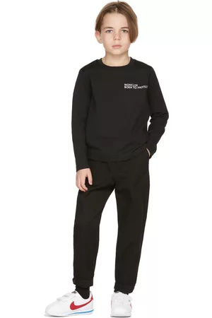 Moncler Pants - Kids Black Cotton Gabardine Trousers