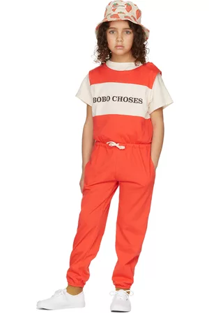 Bobo Choses Kids Red Logo Overalls