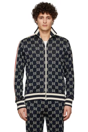 Gucci Navy & Beige GG Jacquard Jacket