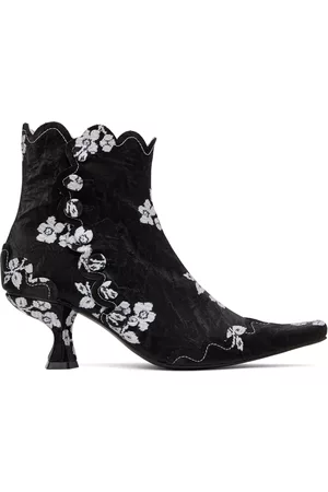 yuhan wang Women Boots - Floral Scalloped Boots