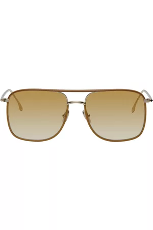 Victoria Beckham Women Aviator Sunglasses - Brown & Gold Square Aviator Sunglasses