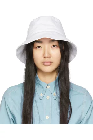 Isabel Marant Women Hats - White Denim Loiena Bucket Hat
