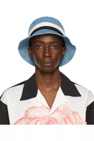 Marni Men Hats - Blue Corduroy Bucket Hat