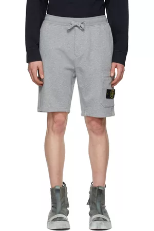 Stone Island Men Shorts - Grey Garment-Dyed Shorts