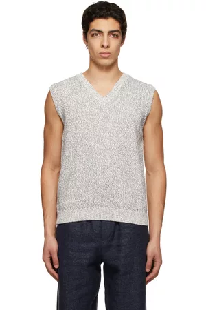 MASSIMO ALBA Men Tank Tops - Blue Mouliné Divo Vest
