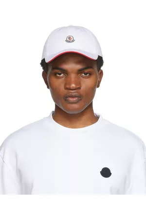 Moncler Men Caps - White Logo Cap