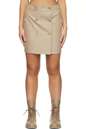 Max Mara Women Shorts - Beige Canvas Micaela Short Skirt