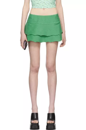 Petra Collins Women Mini Skirts - SSENSE Exclusive Green Lotta Miniskirt