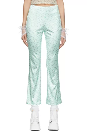 Petra Collins Women Pants - SSENSE Exclusive Green Petra Bell Trousers