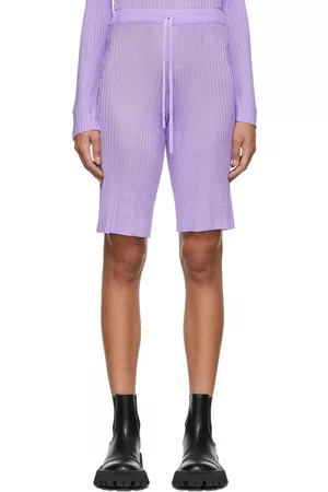 MARQUES'ALMEIDA Women Shorts - SSENSE Exclusive Purple Viscose Shorts