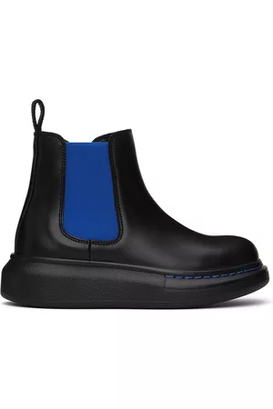 Alexander McQueen Kids Black & Blue Hybrid Chelsea Boots