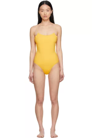 Oseree Women Swimsuits - Yellow Eco Basic Swimsuit