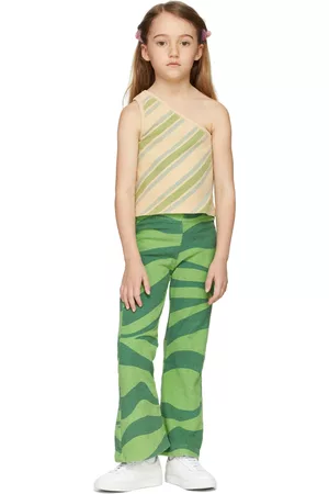 Longlivethequeen Kids Beige Stripe Asymmetric Top