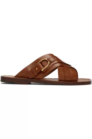 Ralph Lauren Purple Label Brown Leather Welington Sandals