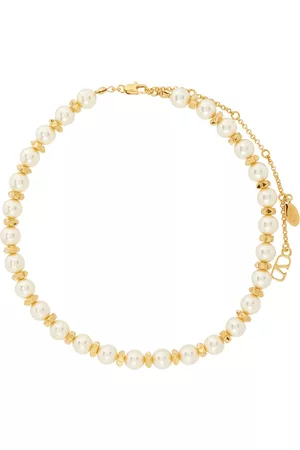 VALENTINO GARAVANI Gold Pearl VLogo Necklace