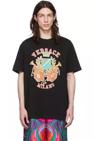 VERSACE Men T-Shirts - Black Royal Rebellion T-Shirt