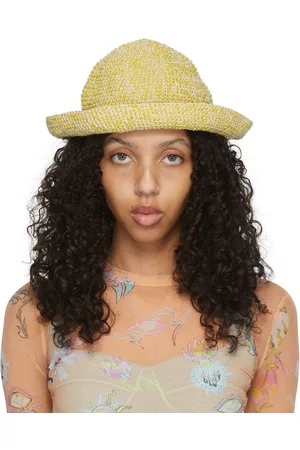 Marco Rambaldi Women Hats - SSENSE Exclusive Yellow Crochet Bucket Hat