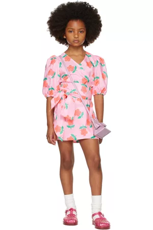CRLNBSMNS Kids Pink Floral Wrap Dress