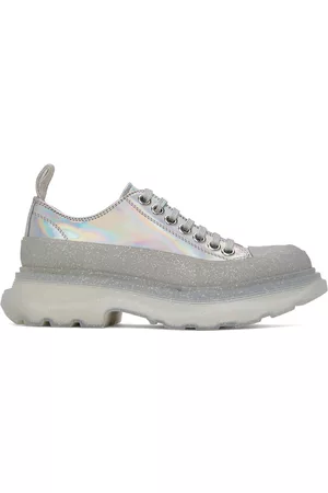 Alexander McQueen Women Sneakers - Silver Tread Slick Sneakers