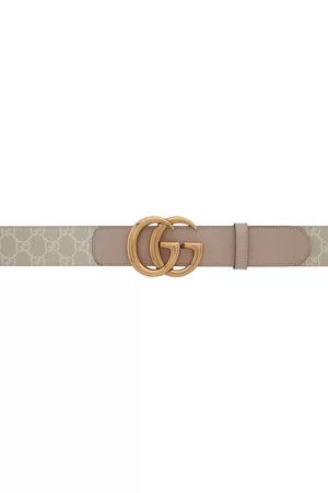 Gucci Beige Wide GG Marmont Belt